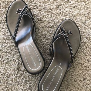 Athena Alexander sandals black with black stones